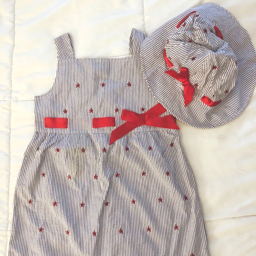 Patriotic Fourth of July Summer Seersucker Dress